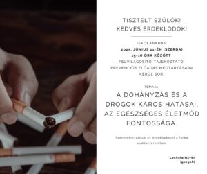 a dohányzás és a drogok káros hatásai, az egészséges életmód fontossága - 2025